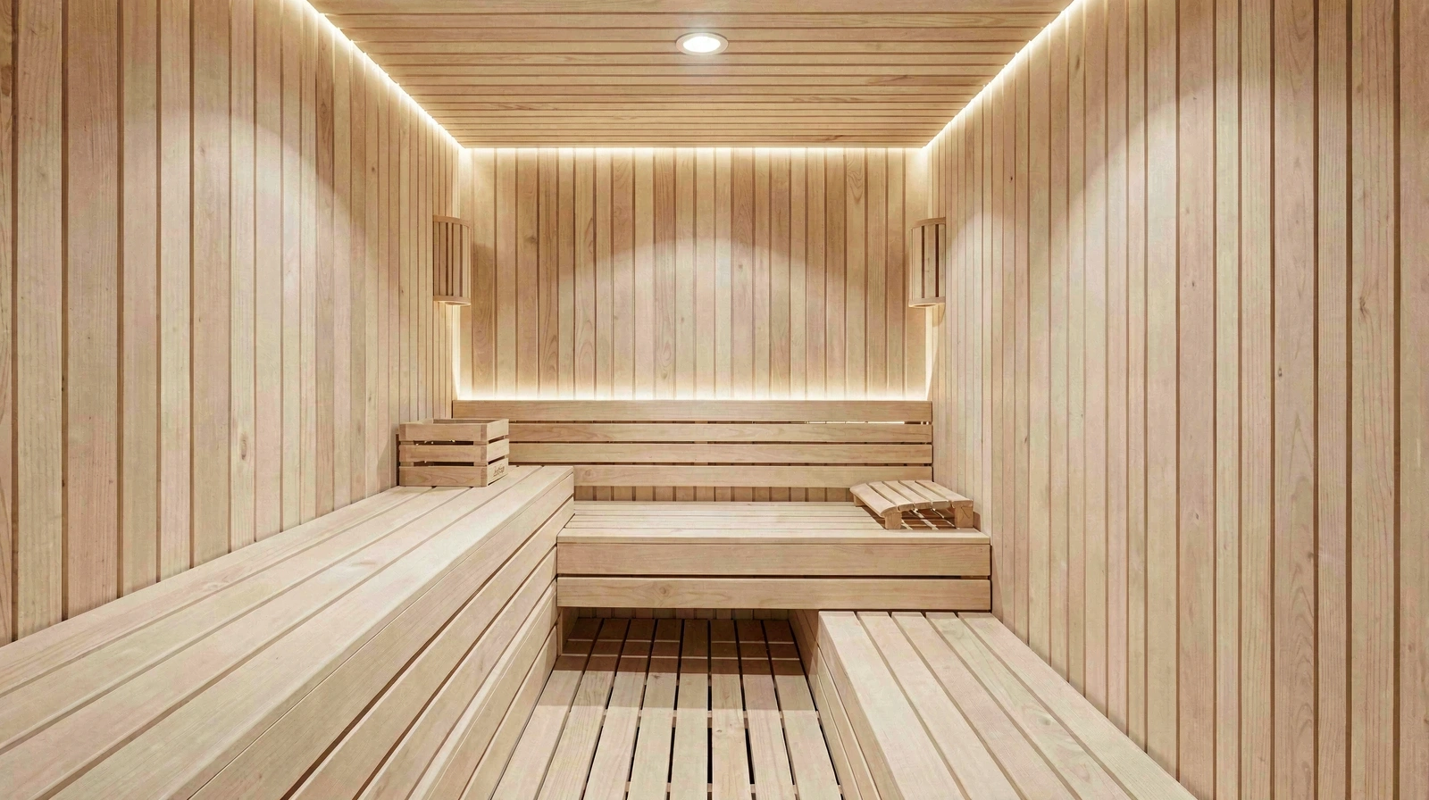 Minimalista szauna belső tér